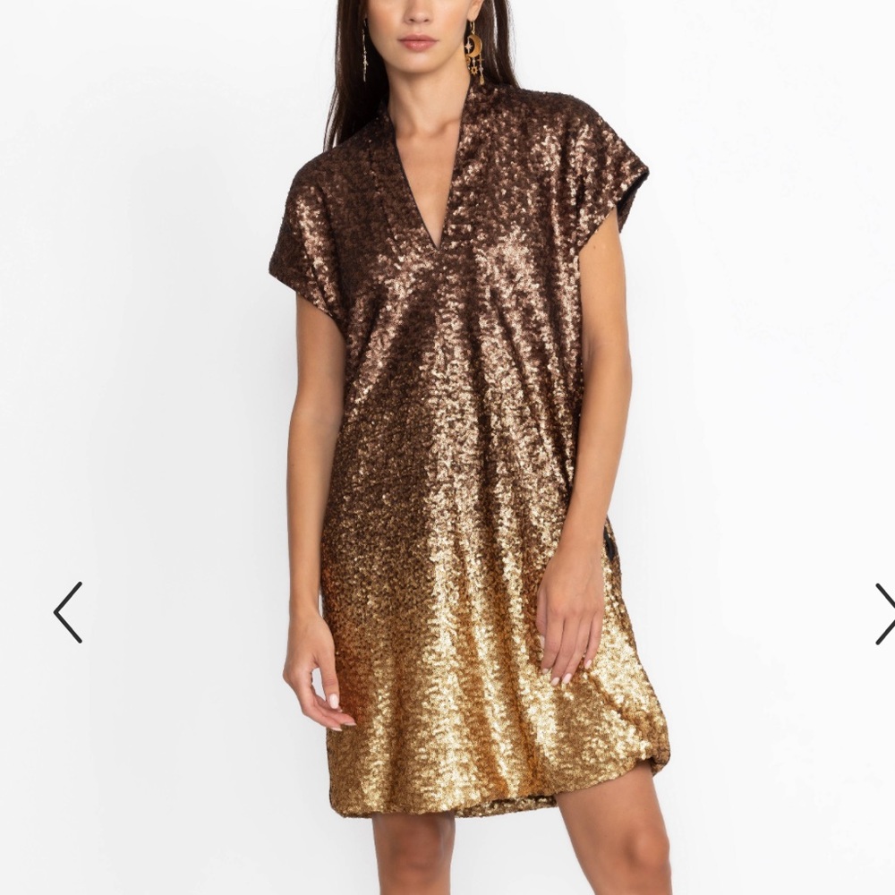 Johnny Was Ombré Sequin Bronze Dress
